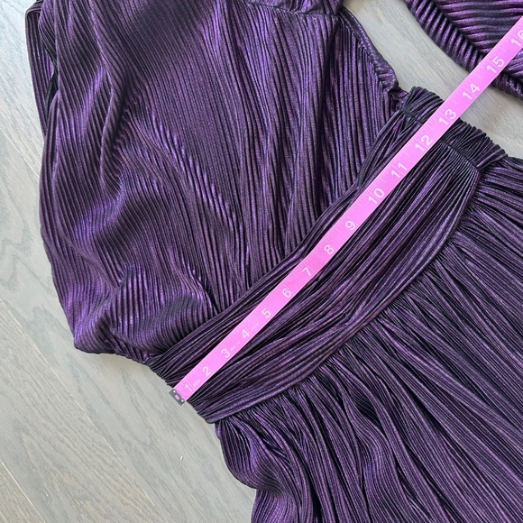 Bronx and Banco Purple Metallic One Shoulder Florence Maxi Dress Gown SMALL - Picture 9 of 10